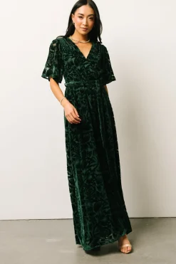 Sale Baltic Born Uma Velvet Maxi Dress | Dark Green
