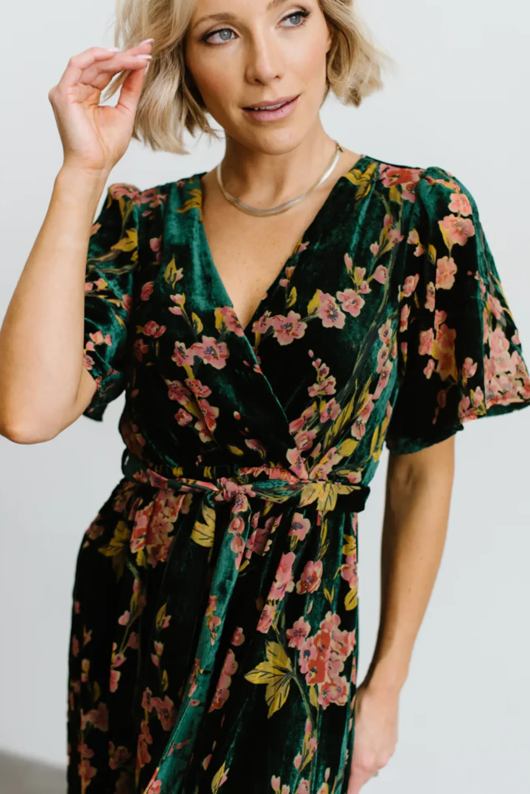 Best Baltic Born Uma Velvet Maxi Dress | Green Floral