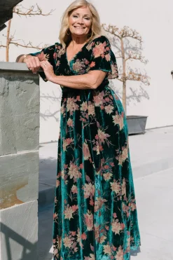 Hot Baltic Born Uma Velvet Maxi Dress | Jade Floral