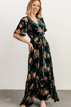 Hot Baltic Born Uma Velvet Maxi Dress | Jade Floral