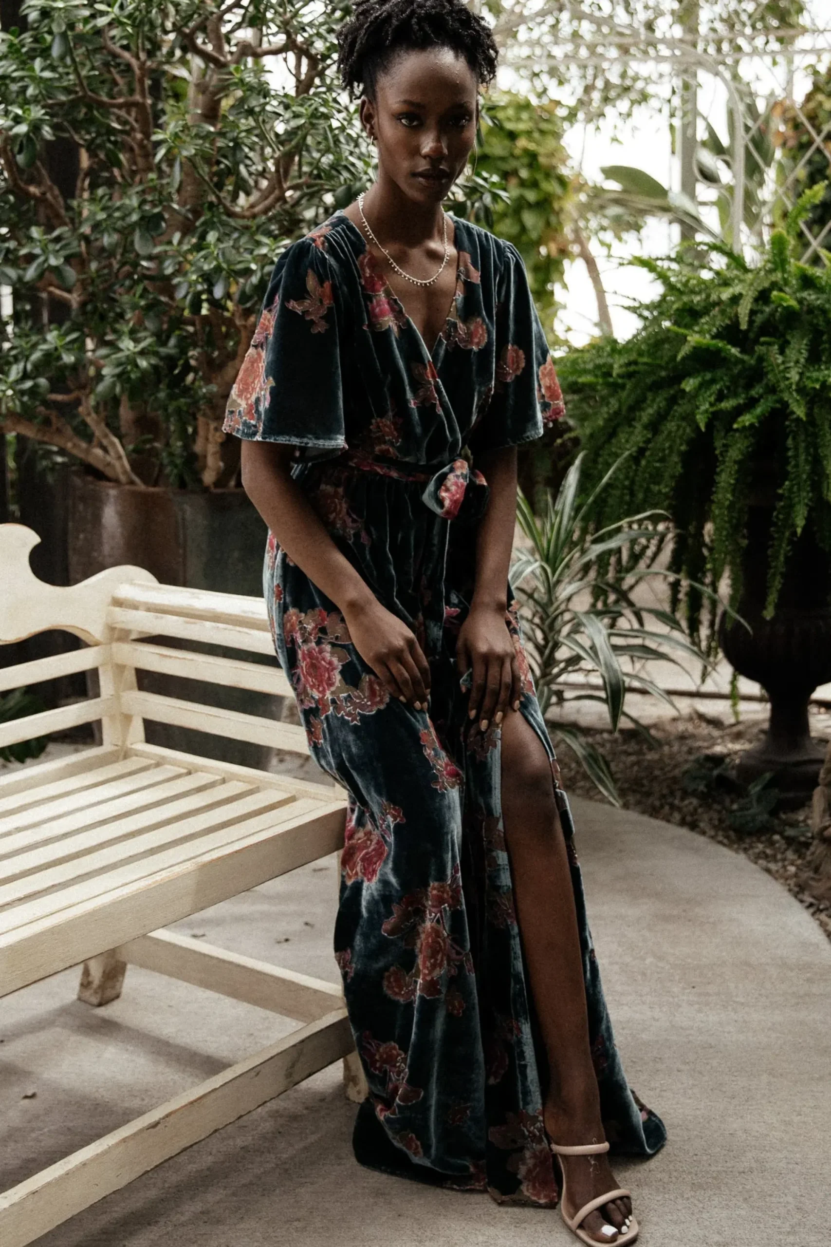 Outlet Baltic Born Uma Velvet Maxi Dress | Lagoon Floral