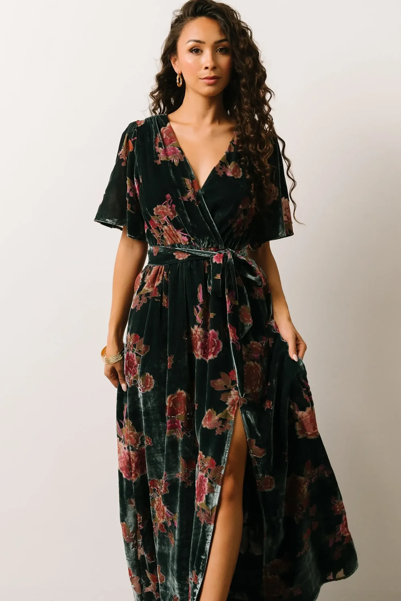 Outlet Baltic Born Uma Velvet Maxi Dress | Lagoon Floral