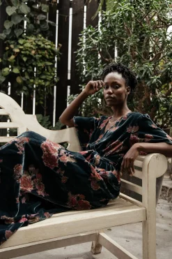 Outlet Baltic Born Uma Velvet Maxi Dress | Lagoon Floral