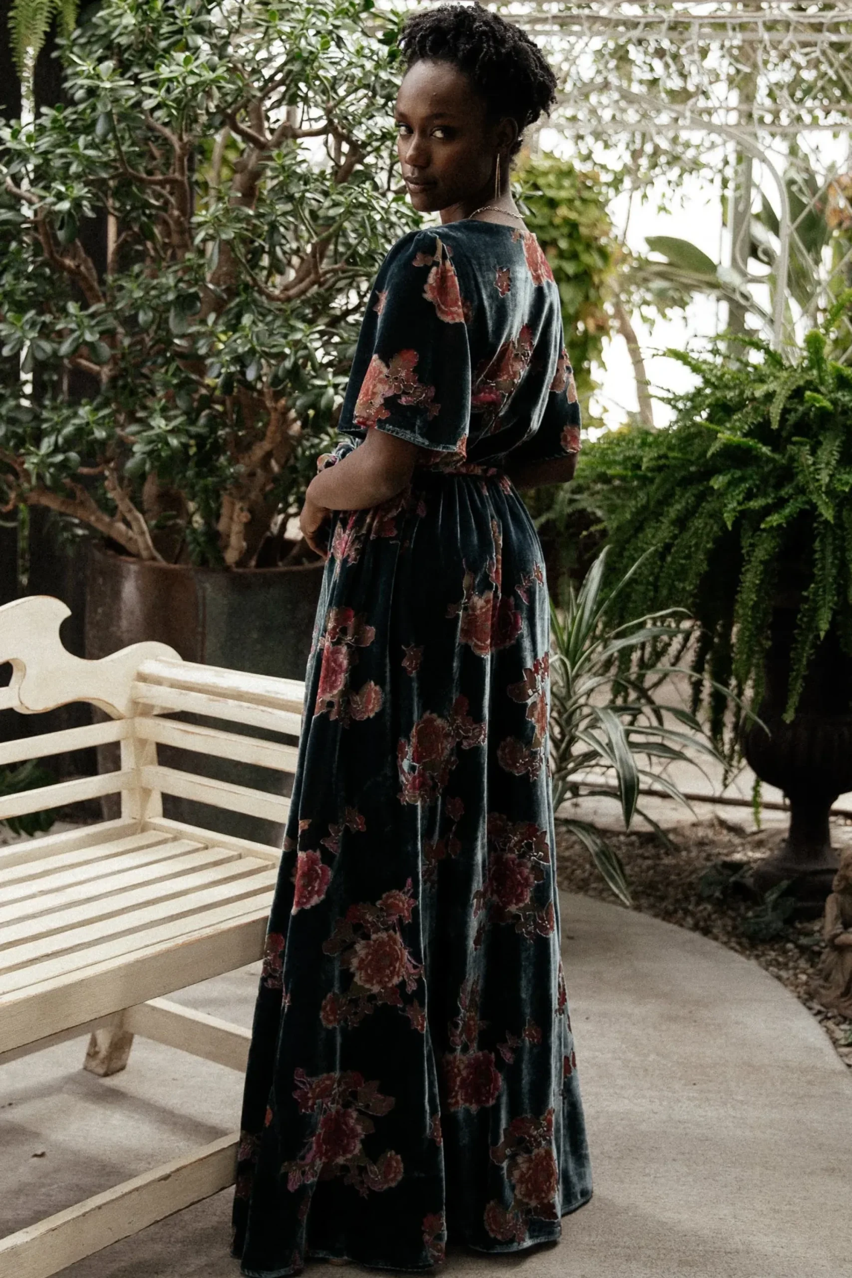 Outlet Baltic Born Uma Velvet Maxi Dress | Lagoon Floral