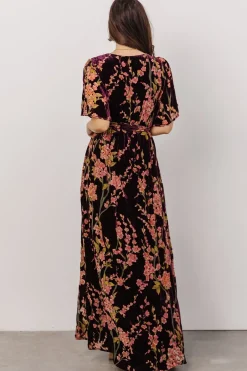 Online Baltic Born Uma Velvet Maxi Dress | Plum Floral
