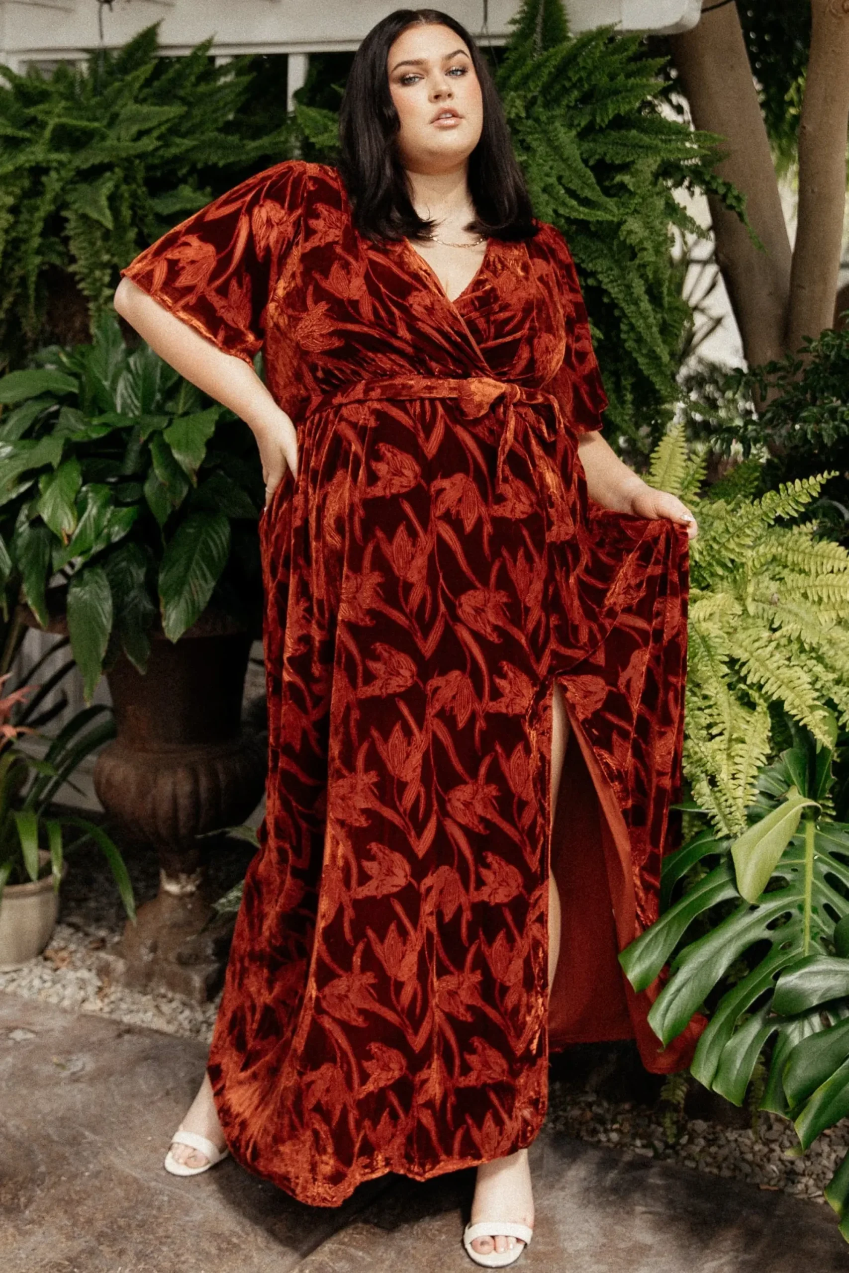 Hot Baltic Born Uma Velvet Maxi Dress | Terracotta