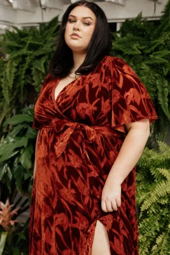 Hot Baltic Born Uma Velvet Maxi Dress | Terracotta