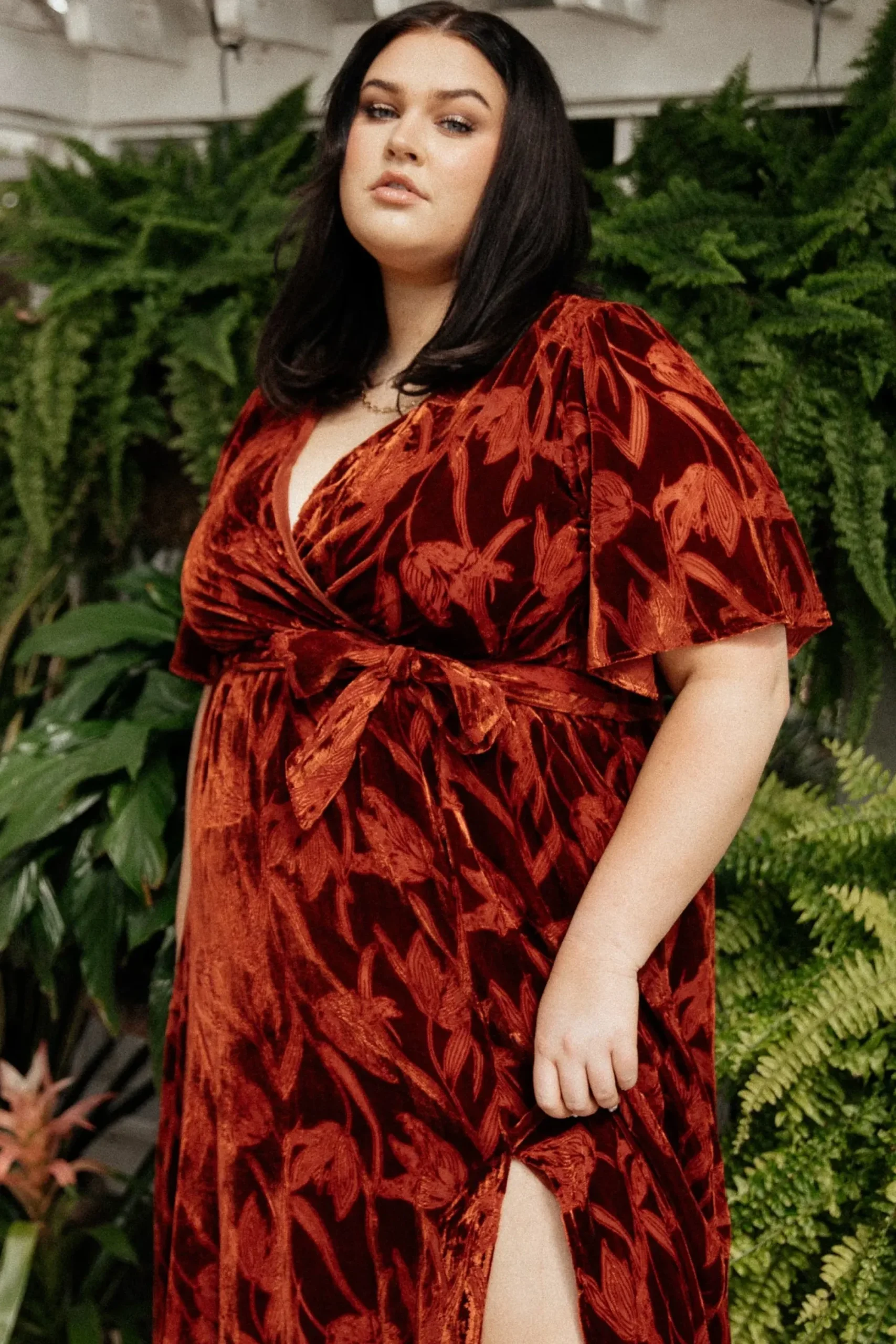 Hot Baltic Born Uma Velvet Maxi Dress | Terracotta