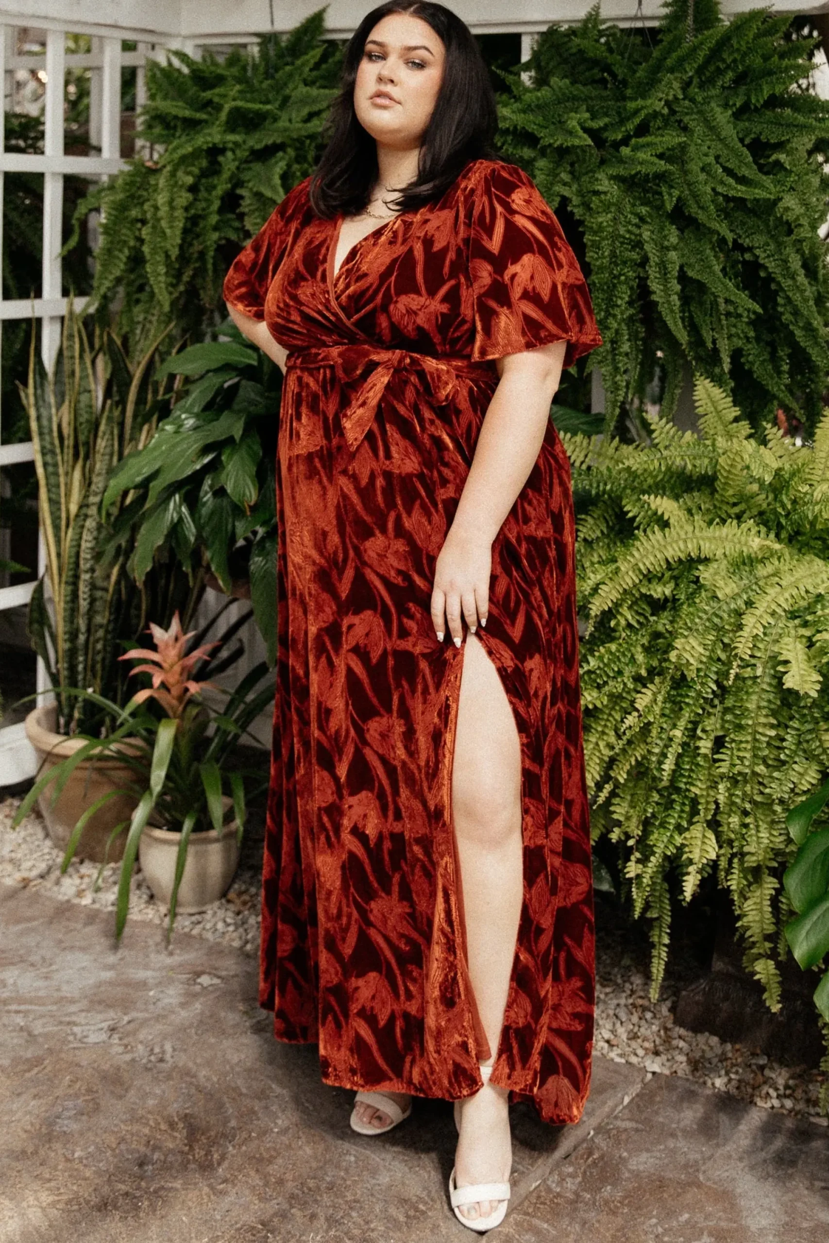 Hot Baltic Born Uma Velvet Maxi Dress | Terracotta