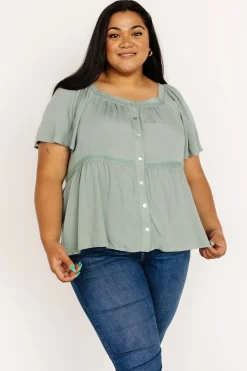 Hot Baltic Born Unity Button Up Top | Sage