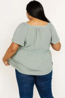 Hot Baltic Born Unity Button Up Top | Sage