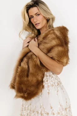 Online Baltic Born Valerie Faux Fur Shawl | Fawn