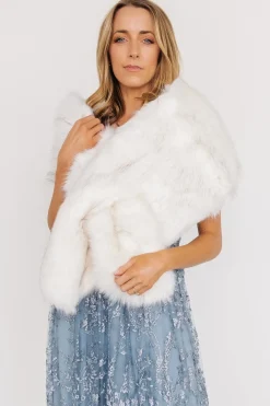 Online Baltic Born Valerie Faux Fur Shawl | Fawn