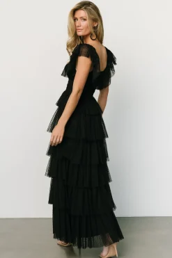 Best Baltic Born Valora Swiss Dot Tulle Maxi Dress | Black