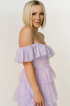 Fashion Baltic Born Valora Swiss Dot Tulle Maxi Dress | Lilac