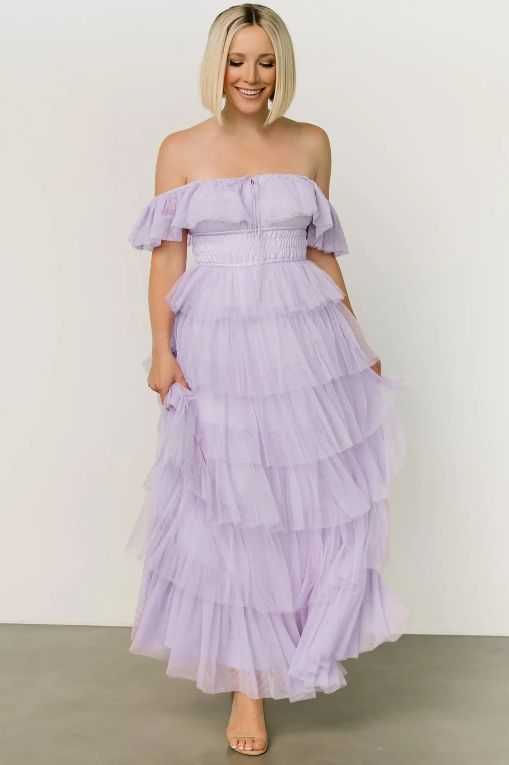 Fashion Baltic Born Valora Swiss Dot Tulle Maxi Dress | Lilac