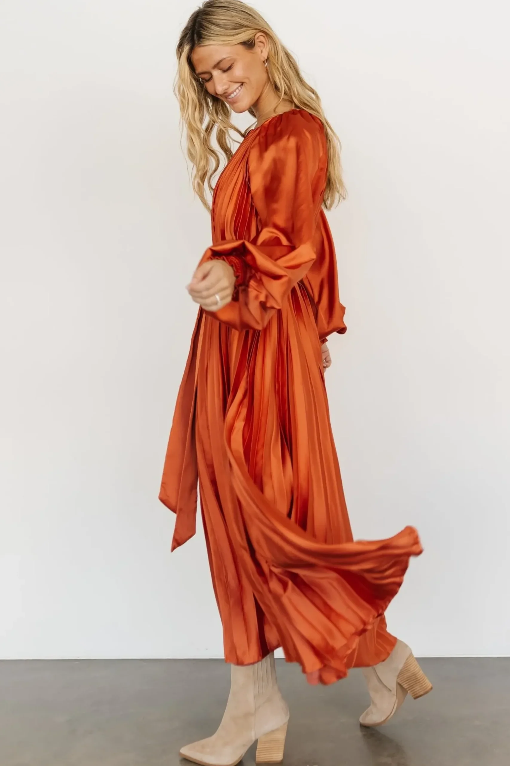 Clearance Baltic Born Vanna Pleated Dress | Rust