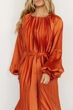 Clearance Baltic Born Vanna Pleated Dress | Rust
