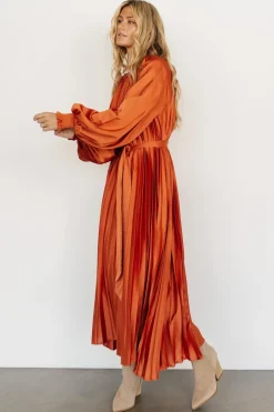 Clearance Baltic Born Vanna Pleated Dress | Rust