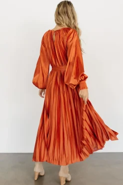Clearance Baltic Born Vanna Pleated Dress | Rust