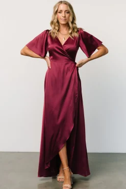 Fashion Baltic Born Vara Satin Maxi Wrap Dress | Mulberry
