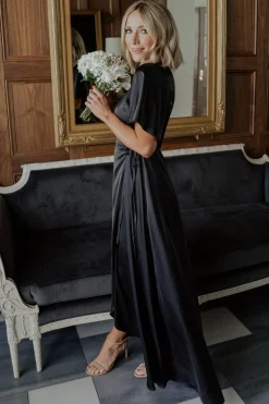 Best Baltic Born Vara Satin Maxi Wrap Dress | Black