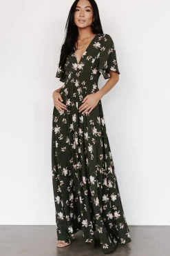Sale Baltic Born Verona Smocked Maxi Dress | Green + White Floral