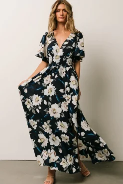 Fashion Baltic Born Verona Smocked Maxi Dress | Navy + White Floral