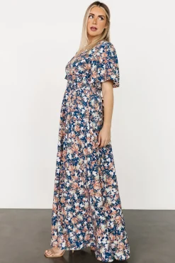 Clearance Baltic Born Verona Smocked Maxi Dress | Blue Floral