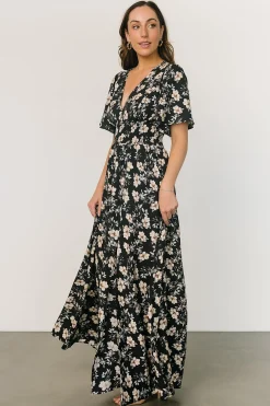 New Baltic Born Verona Smocked Maxi Dress | Black Floral