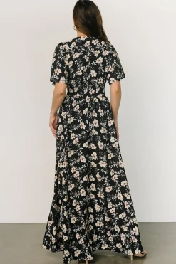 New Baltic Born Verona Smocked Maxi Dress | Black Floral