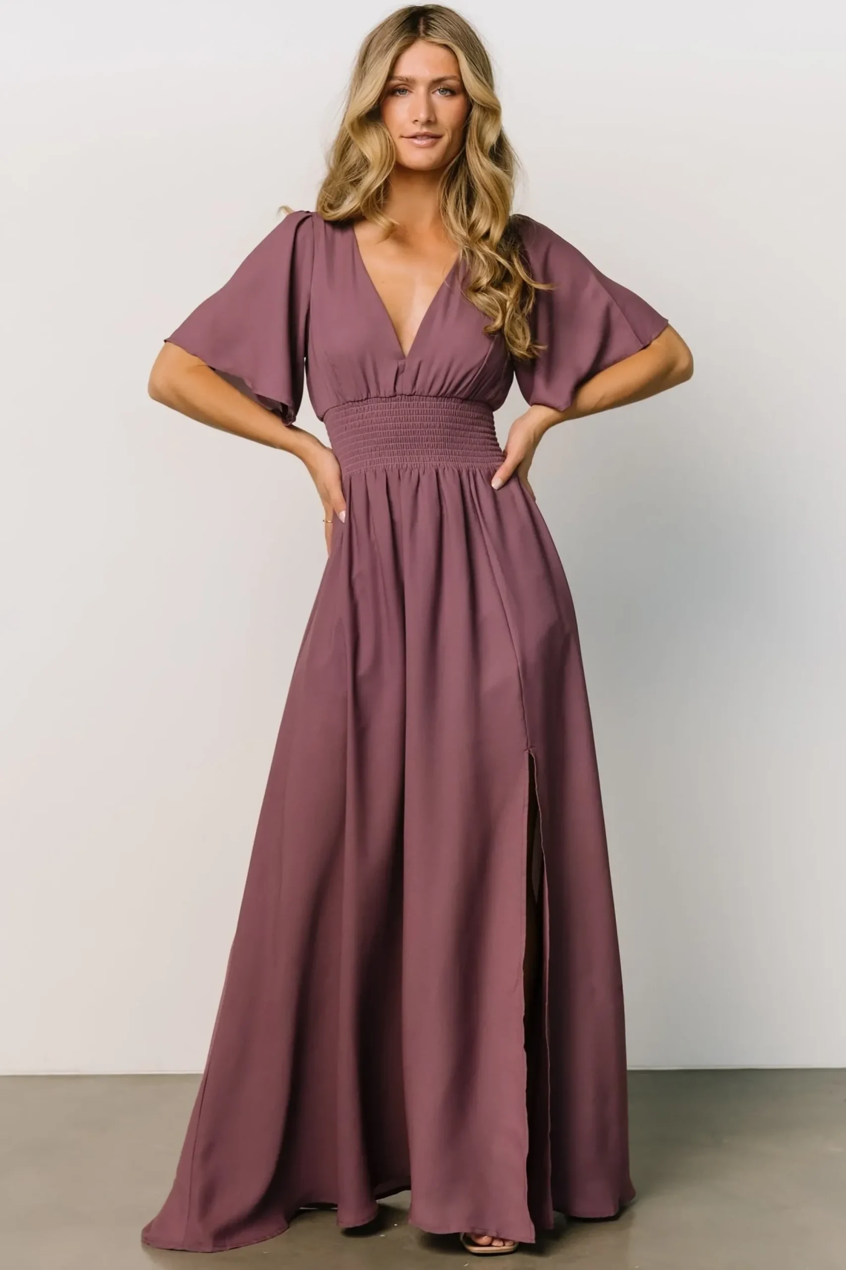 Outlet Baltic Born Verona Smocked Maxi Dress | Vintage Plum