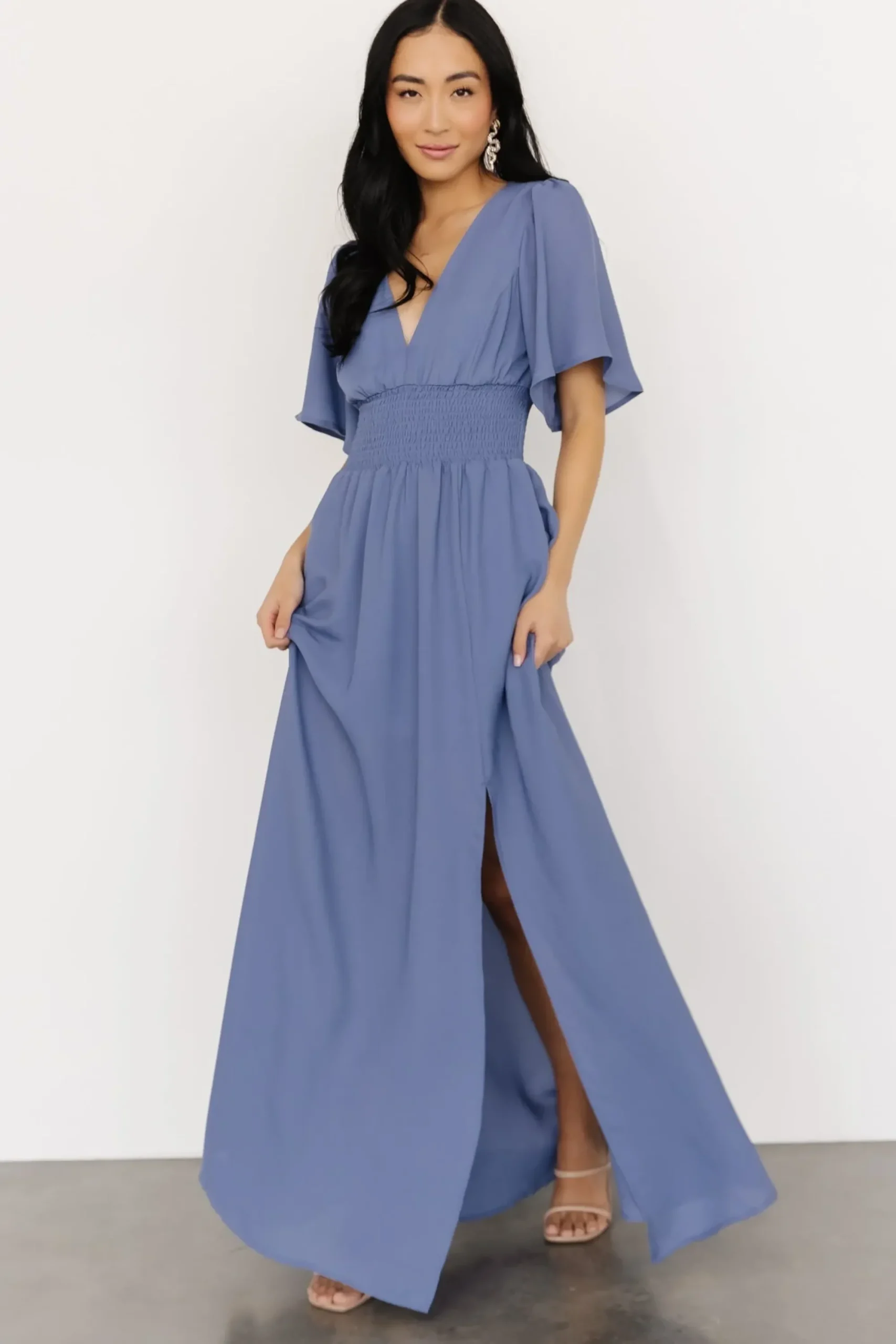 Online Baltic Born Verona Smocked Maxi Dress | Blue