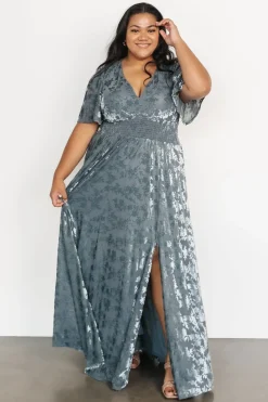 Sale Baltic Born Veronica Velvet Maxi Dress | Slate Blue