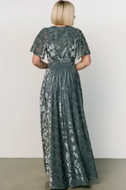 Sale Baltic Born Veronica Velvet Maxi Dress | Slate Blue