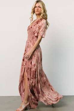 New Baltic Born Veronica Velvet Maxi Dress | Blush