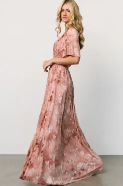 New Baltic Born Veronica Velvet Maxi Dress | Blush