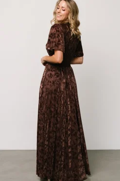 Discount Baltic Born Veronica Velvet Maxi Dress | Espresso