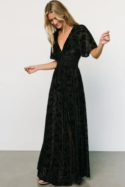 Discount Baltic Born Veronica Velvet Maxi Dress | Black