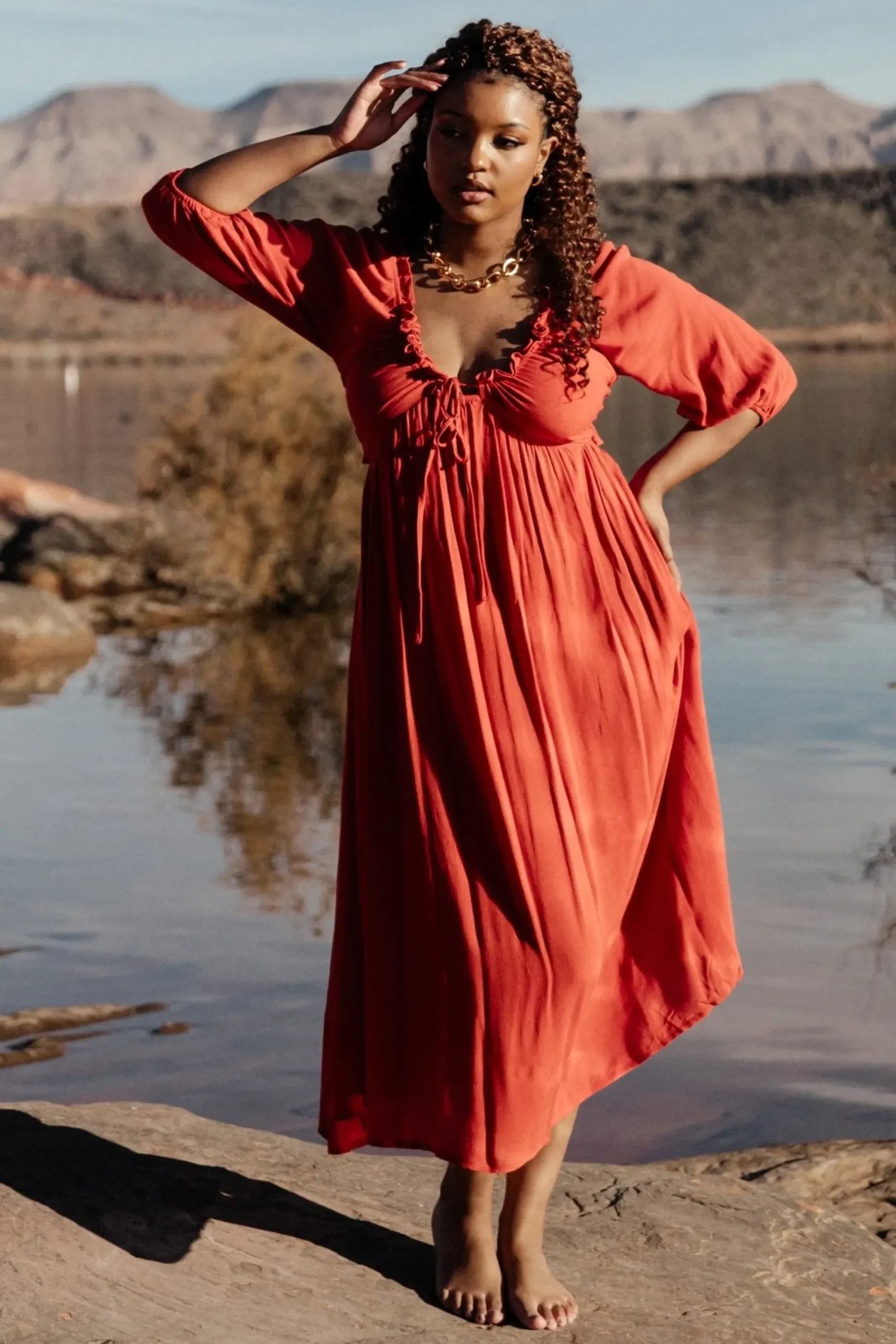 Discount Baltic Born Vicki Midi Dress | Rust