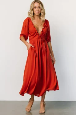 Discount Baltic Born Vicki Midi Dress | Rust