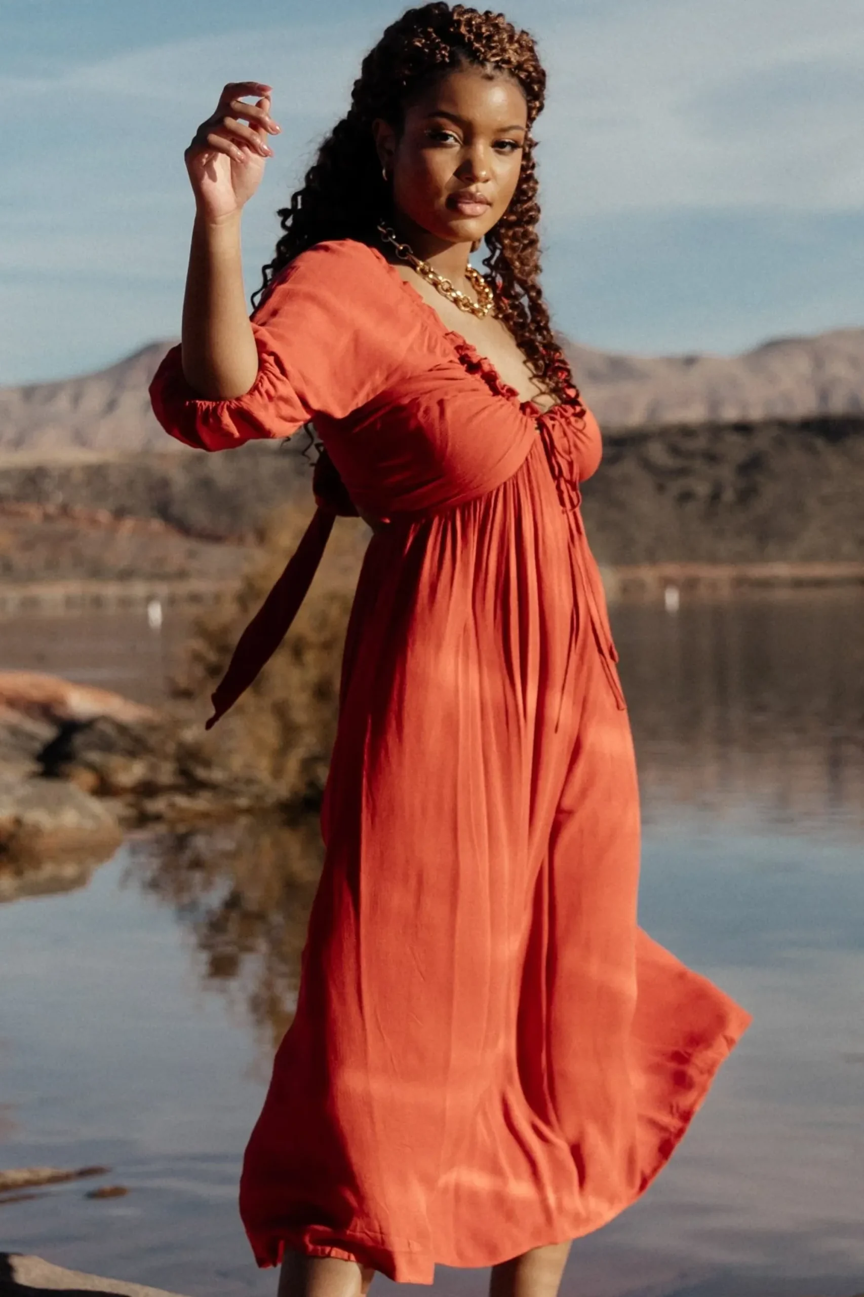 Discount Baltic Born Vicki Midi Dress | Rust