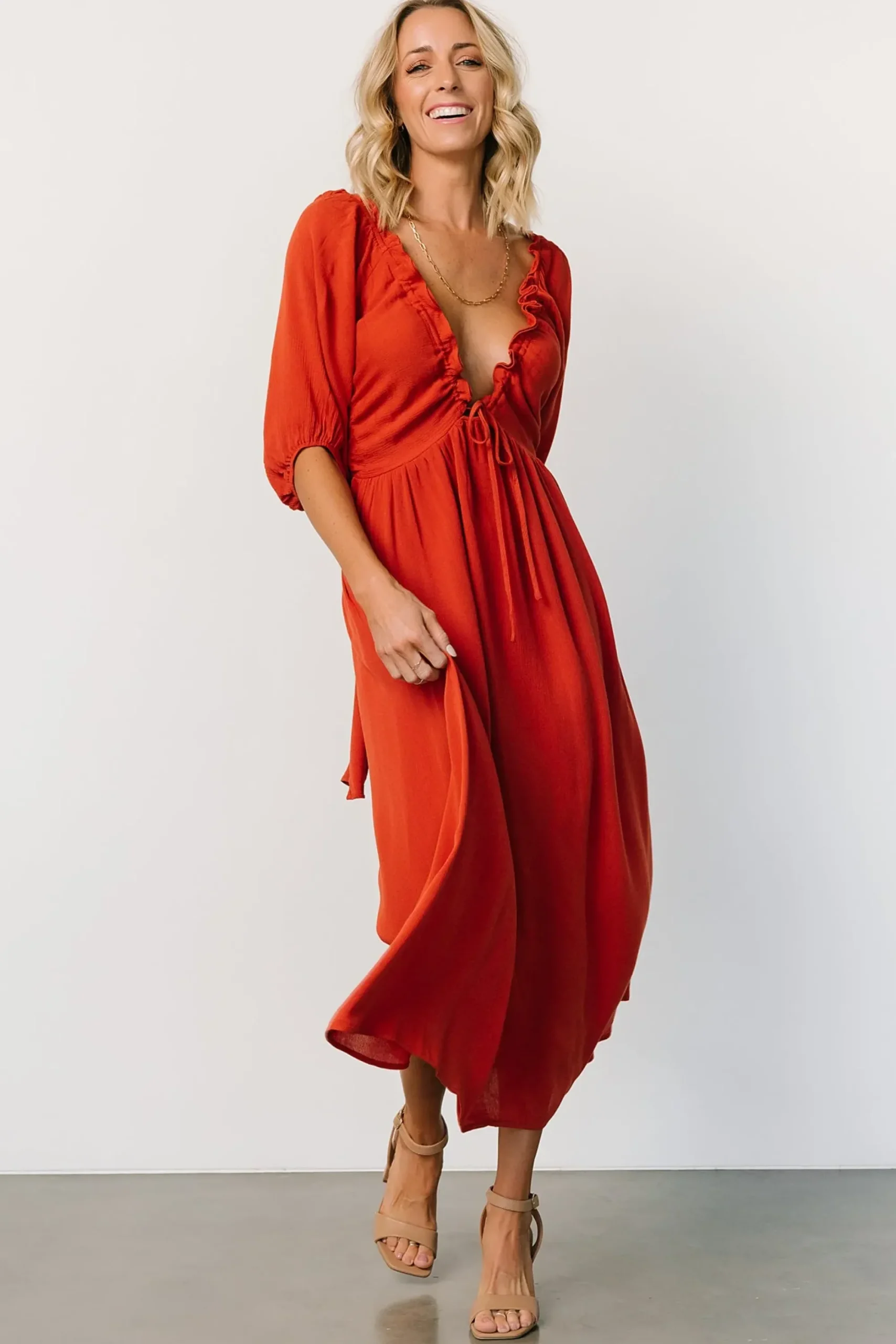 Discount Baltic Born Vicki Midi Dress | Rust