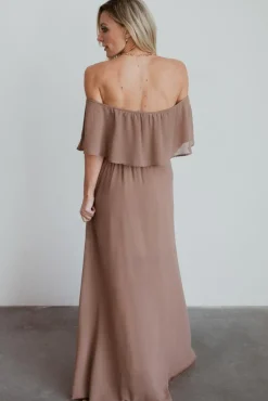 Clearance Baltic Born Victoria Off Shoulder Maxi Dress | Mocha