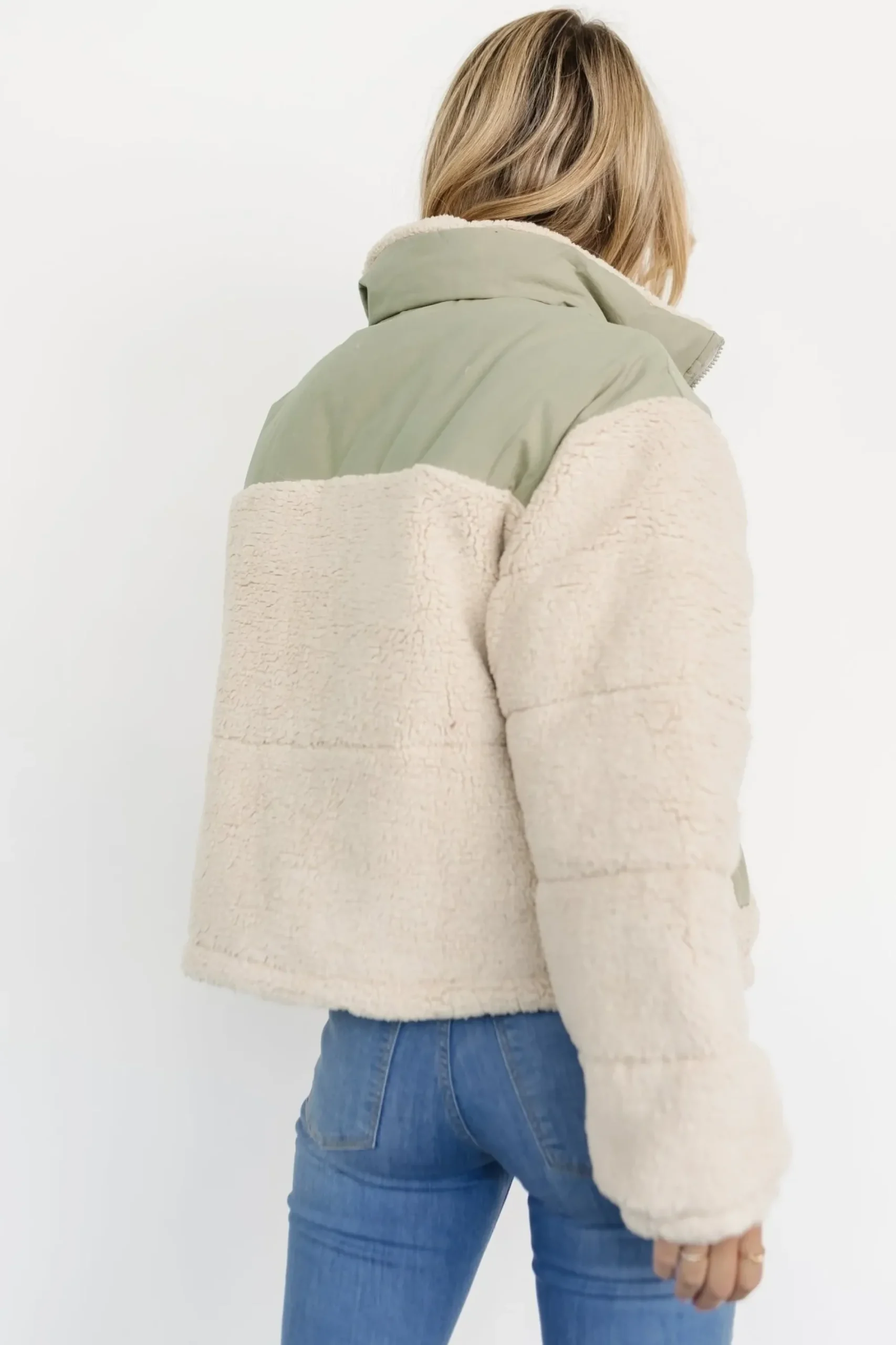 Hot Baltic Born Weekender Sherpa Puffer Jacket | Oatmeal + Sage