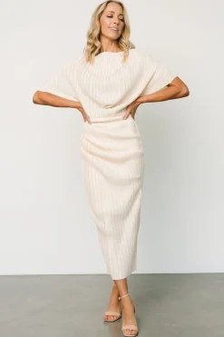 Fashion Baltic Born Winslow Pleated Midi Dress | Cream