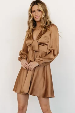 Fashion Baltic Born Woodbury Satin Mini Dress | Mocha
