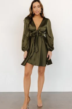 New Baltic Born Woodbury Satin Mini Dress | Mocha Floral