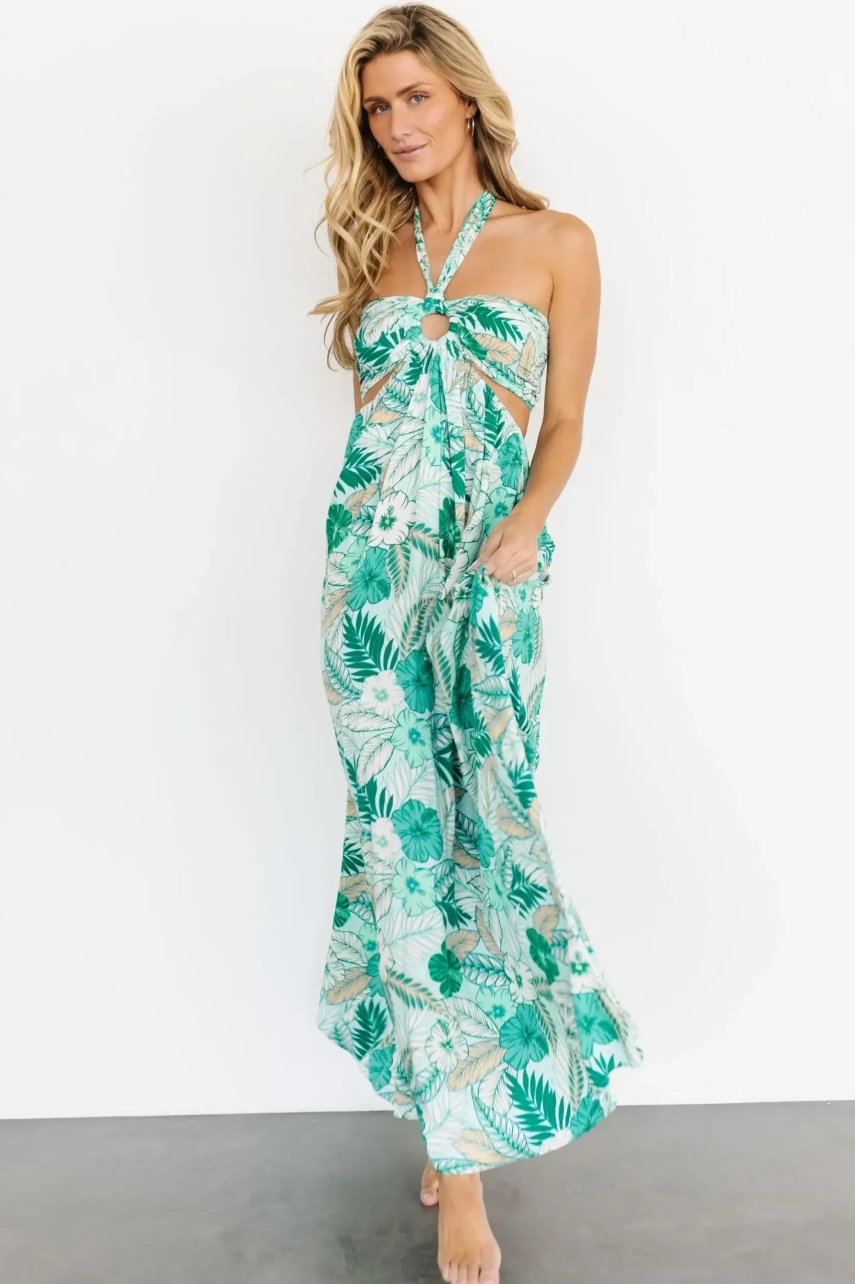 Sale Baltic Born Wylde Cut Out Maxi Dress | Green Multi