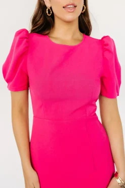 Online Baltic Born Younge Puff Sleeve Midi Dress | Pink
